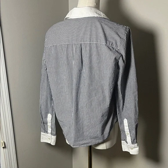 J. Crew Black and White Striped Button Down Shirt - Picture 3 of 5